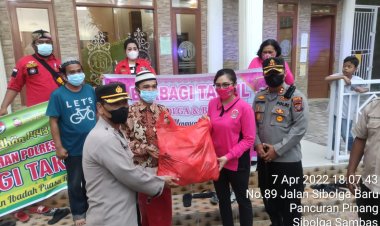 Kapolres bagi Takjil 500 Paket : Semangat Dan Patuhi Prokes 