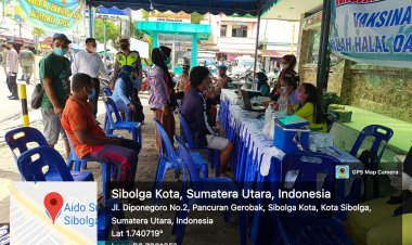 Untuk Pencapaian Target Vaksinasi di Provsu Polres Sibolga bersama Dinkes gelar vaksinasi di berbagai Tempat 