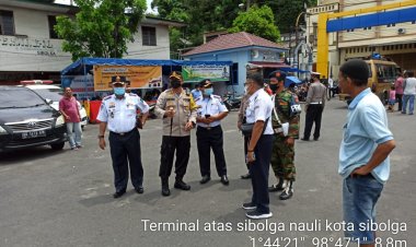 Kapolres bersama Kasat Intel Polres Sibolga tinjau Kesiapan Terminal bus Sibolga 