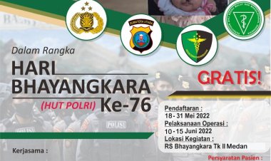 Sambut Hari Bhayangkara Ke 76, Poldasu Gelar Bakti Sosial & Operasi Celah Bibir 