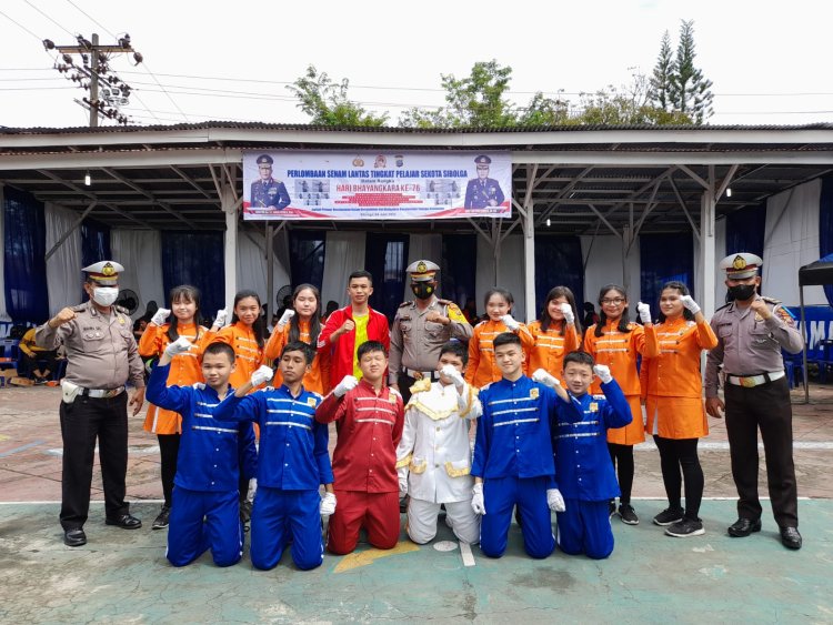 Memeriahkan HUT Bhayangkara ke-76  Polres Sibolga Gelar lomba senam Lalu lintas