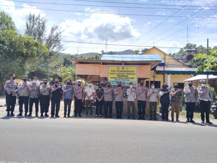 Kapolres Sibolga, Cek Pos Pemeriksaan Lalu lintas Ternak Untuk Pengendalian PMK
