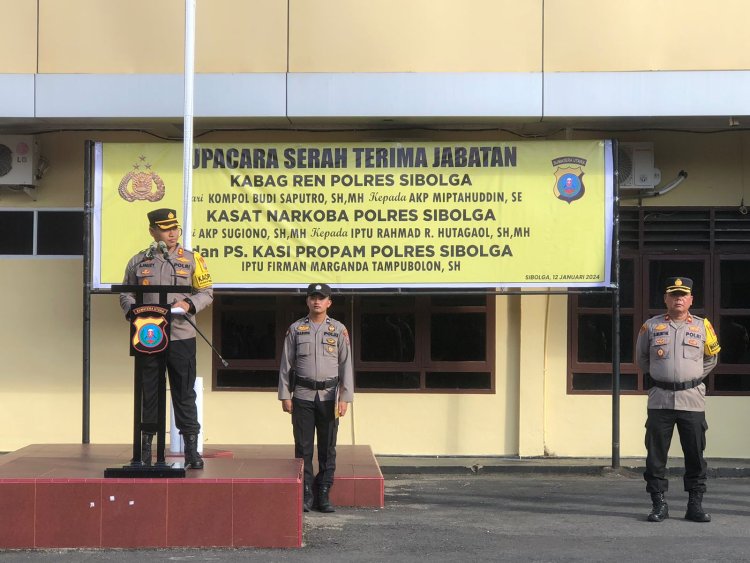 Firman M Tp Bolon Jabat Kasi Propam, Kapolres Sibolga Pimpin Sertijab Kabag, Kasat Dan Kasi Propam