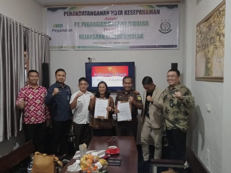 Pegadaian & Kejari Sibolga Tanda tangani Mou Bidang Hukum Untuk Penyaluran Pembiayaan Berbasis Fidusia