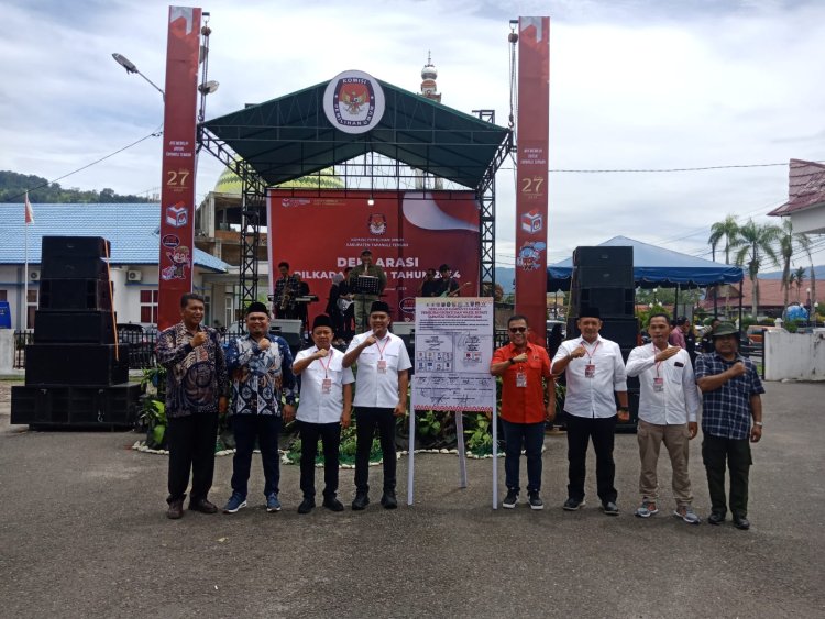 KPU Tapteng Gelar Deklarasi Kampanye Damai, Kapolres : Damai Bukan Hanya Diawal, hingga Akhir Harus Damai!